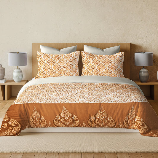 Enera Rivaa Printed King Bedsheet with 2 Pillow Covers 100% Pure Cotton - enera