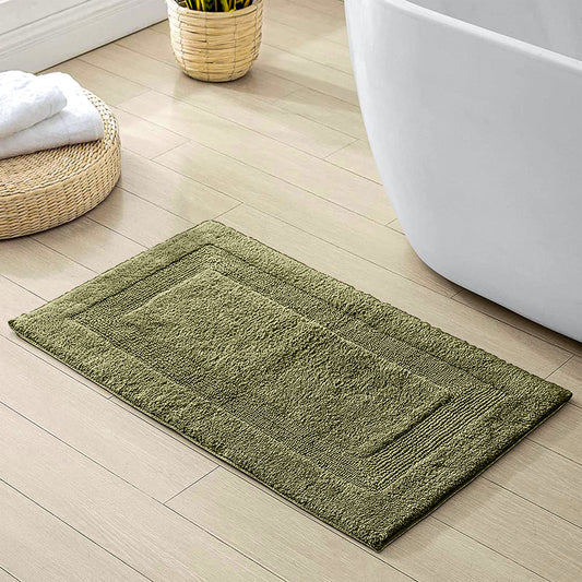 Oyela Green Bathroom Mat 40x60 cm Anti-Slip, Quick-Dry & Water Absorbing Mat