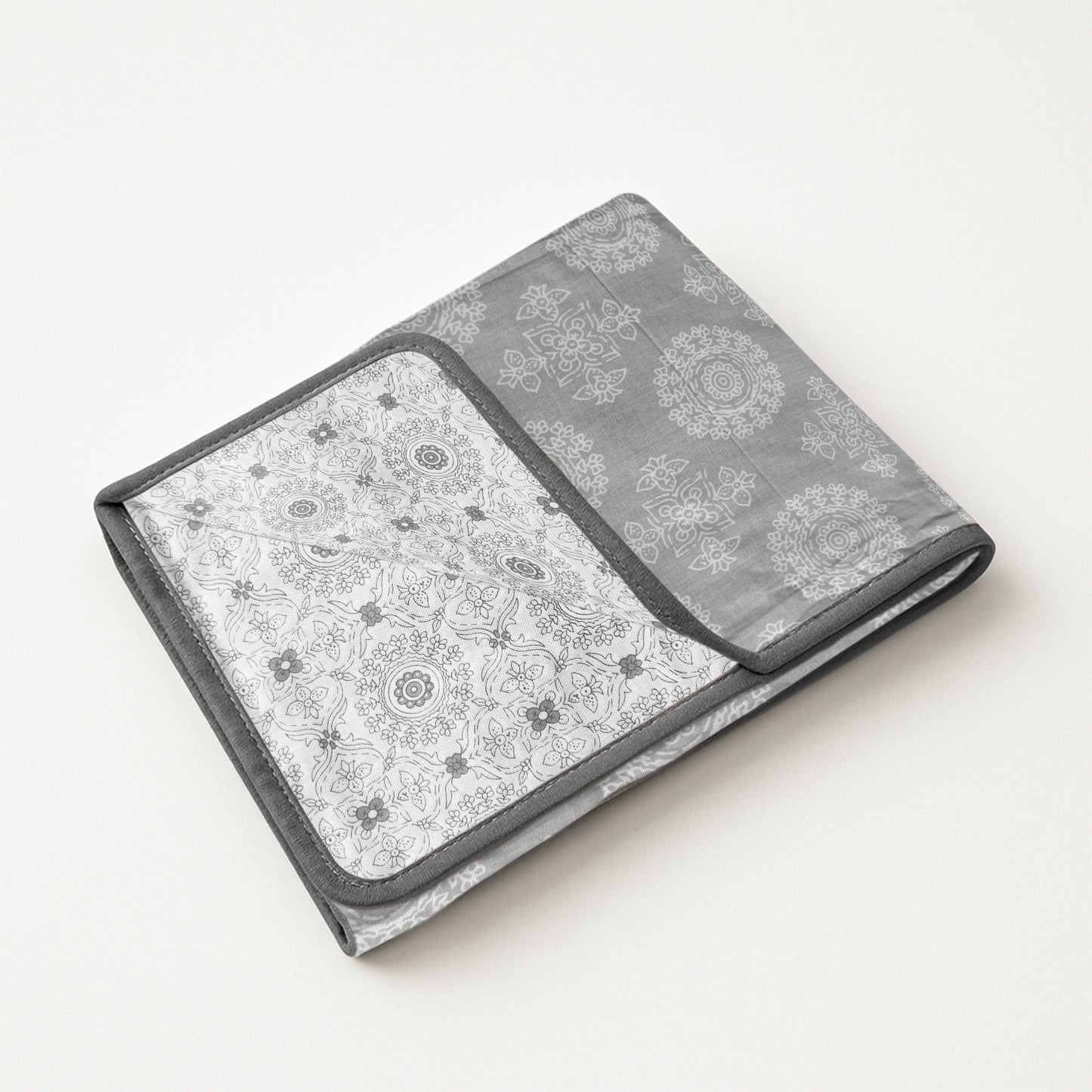 Enera Crimson Collection Frost Grey Color Printed Single Bed Dohar