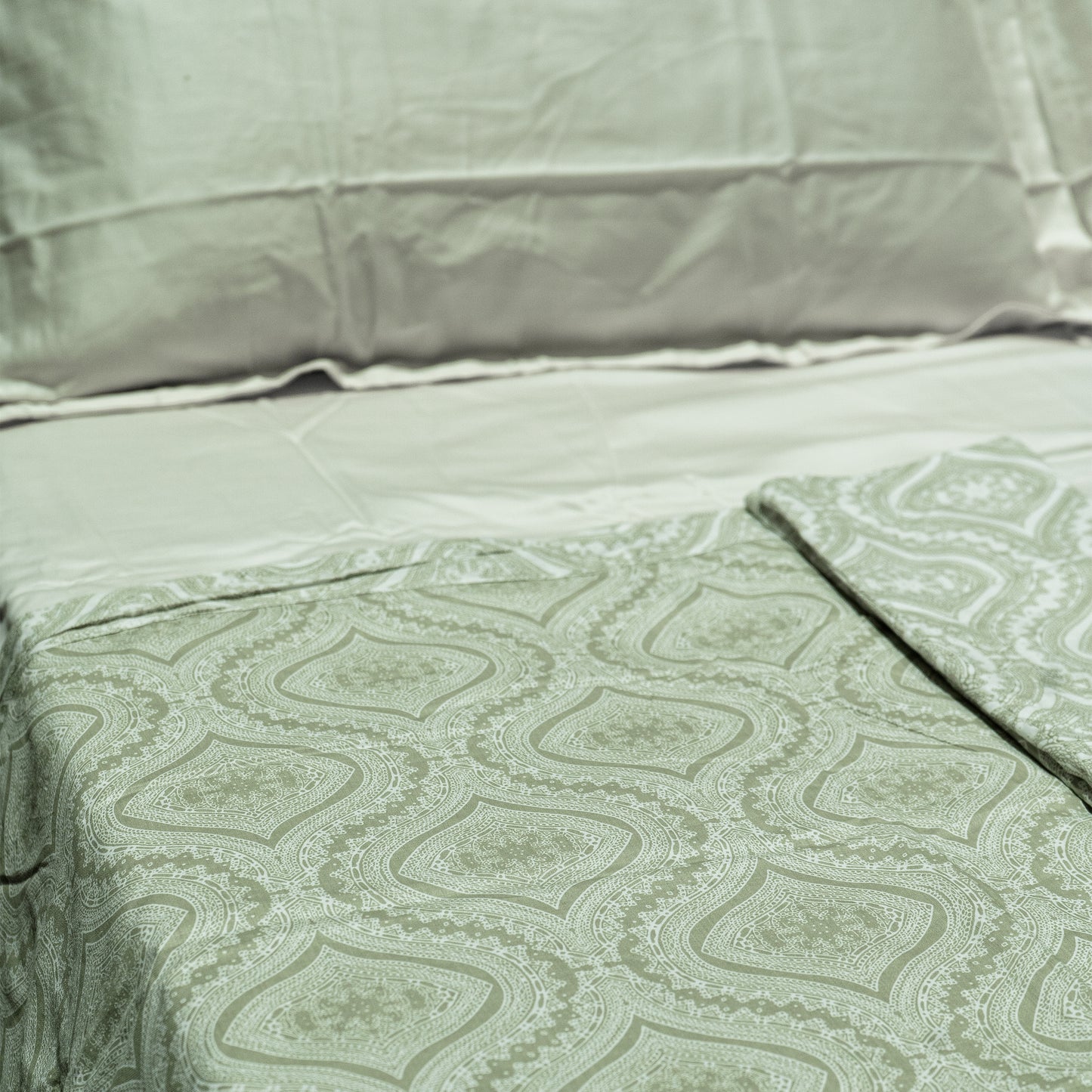 Enera Prism Collection Ethnic Green Color Printed Double Bed Dohar