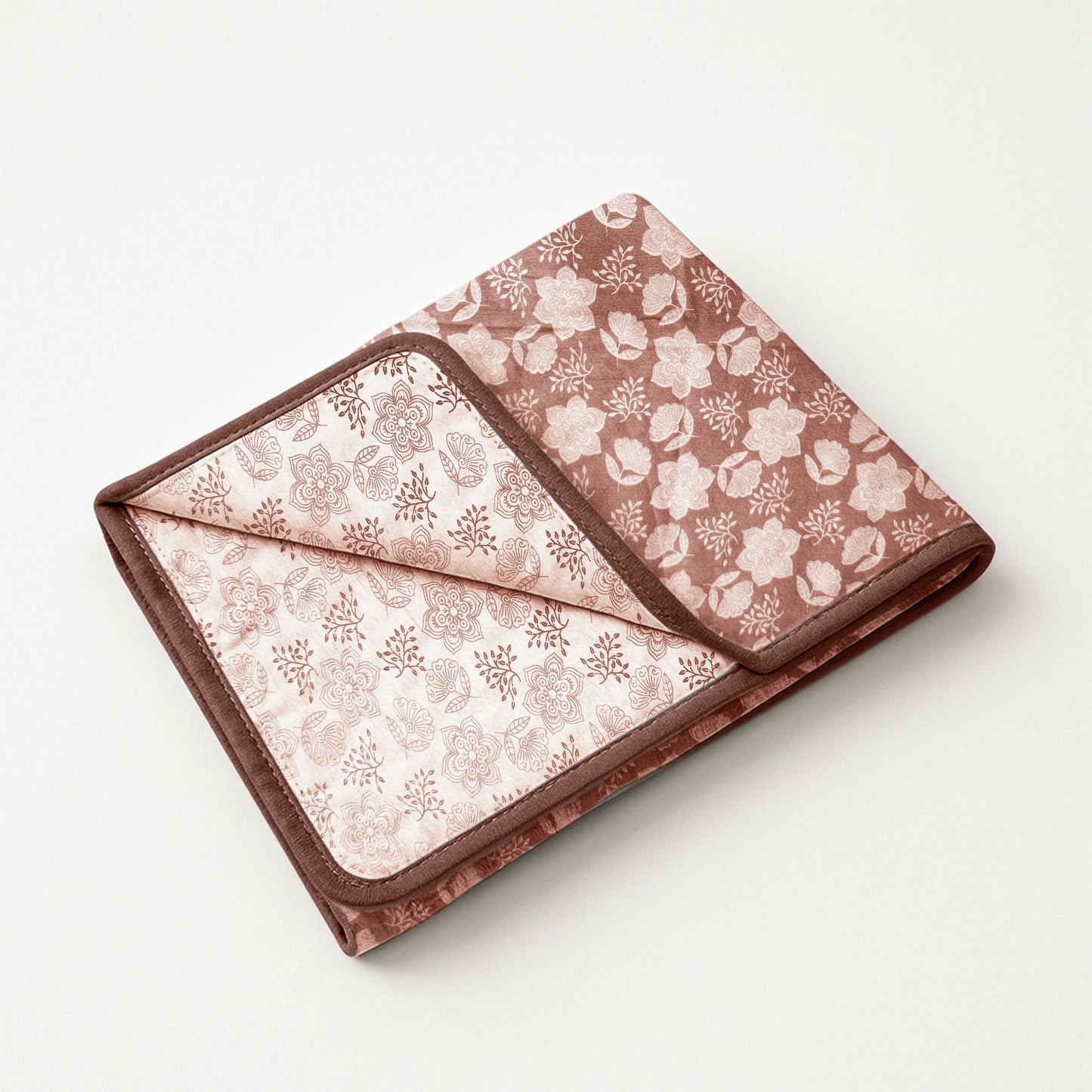 Enera Crimson Collection Dark Peach Color Printed Single Bed Dohar
