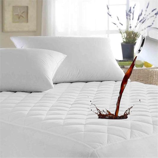 enera Waterproof Cotton Quilted Mattress Protector King Size | Breathable & Ultra Soft - enera