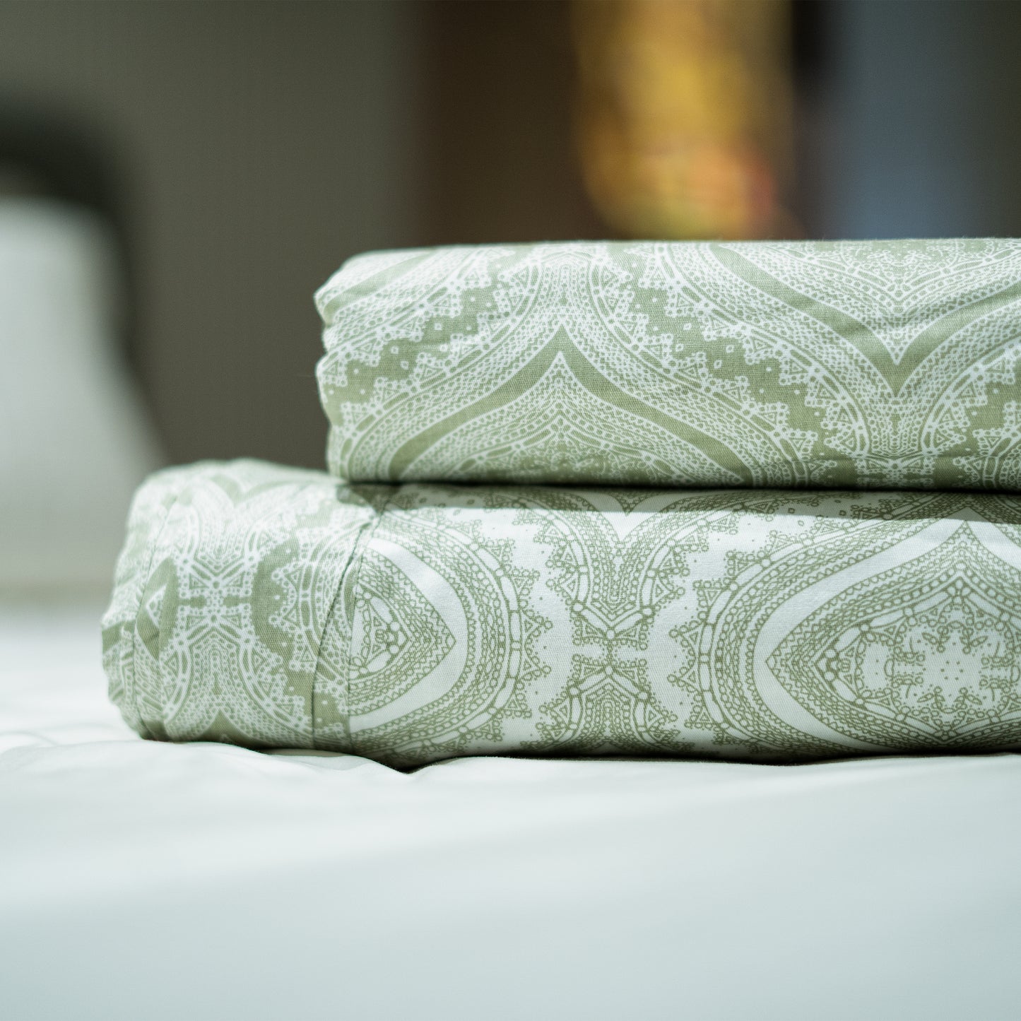 Enera Prism Collection Ethnic Green Color Printed Double Bed Dohar