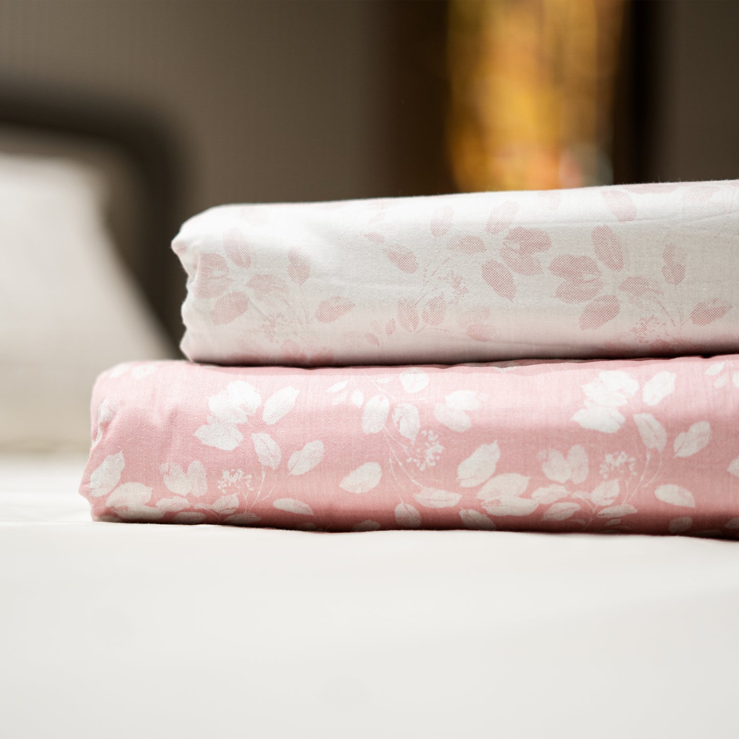 Enera Prism Collection Leaf Pink Color Printed Double Bed Dohar