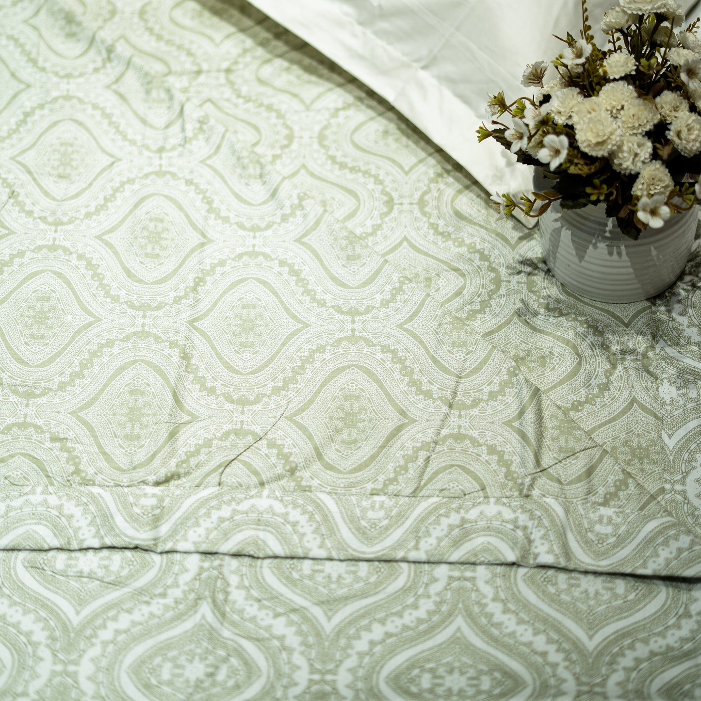 Enera Prism Collection Ethnic Green Color Printed Double Bed Dohar