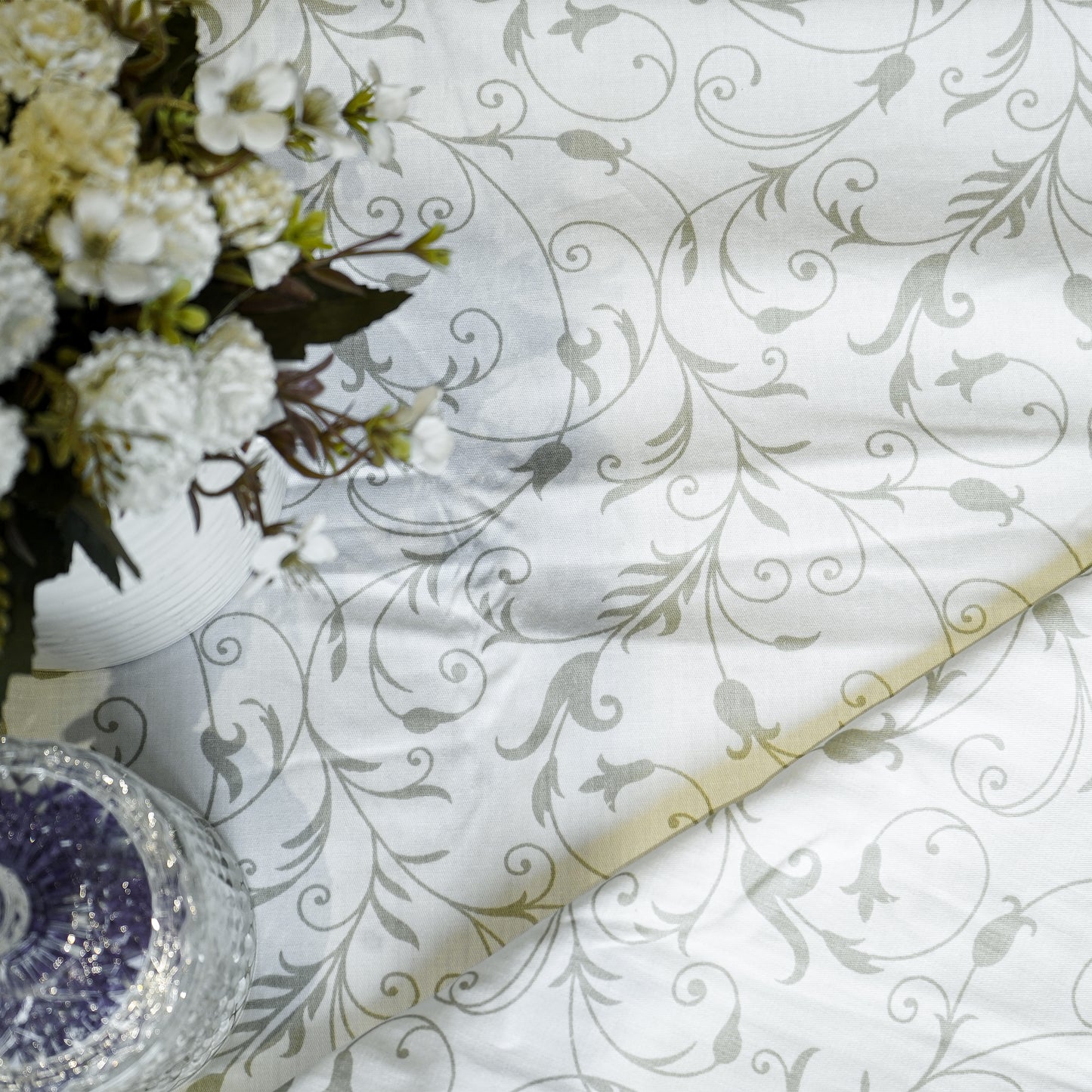 Enera Prism Collection Botanic Green Color Printed Double Bed Dohar