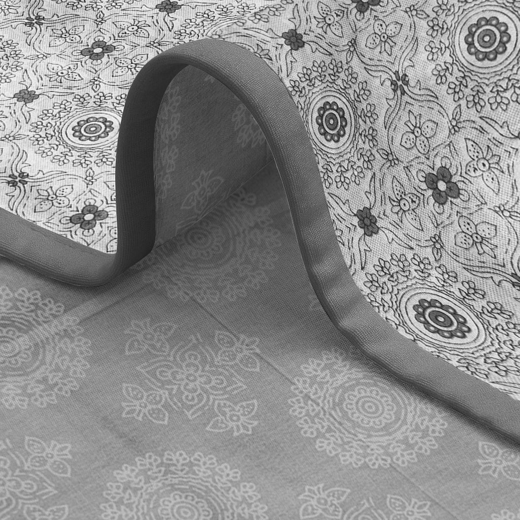 Enera Crimson Collection Frost Grey Color Printed Single Bed Dohar