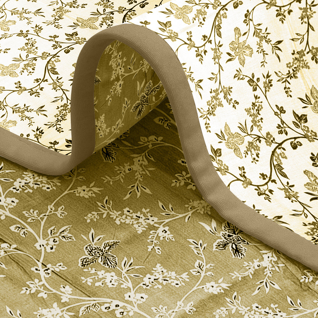 Enera Crimson Collection Army Green Color Printed Single Bed Dohar