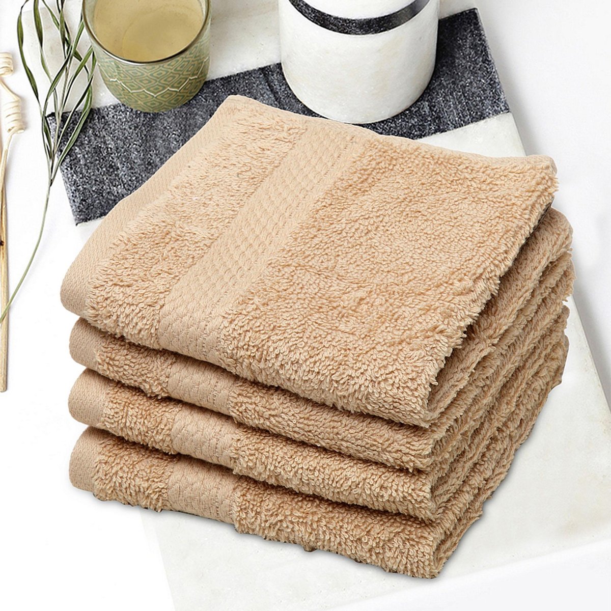 Spaces Essentials Beige Color Face Towel