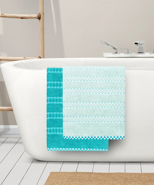my Trident Bath Towel 2 Pcs Set 100% Cotton, Soft & Ultra Absorbent - enera