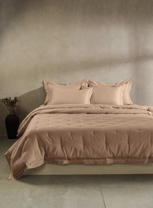 Simply Ruskin Almond | 100% Cotton | Double Comforter Bedding Set