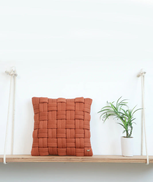 Pluchi 100% Knit Cotton, Cushion Cover 16x16 for Home Decor - enera