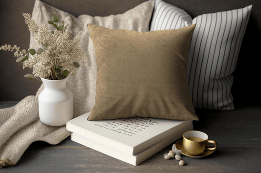 Enera Casper SN 10 Brown Color 16x16 Inch Plain Cushion Cover - enera