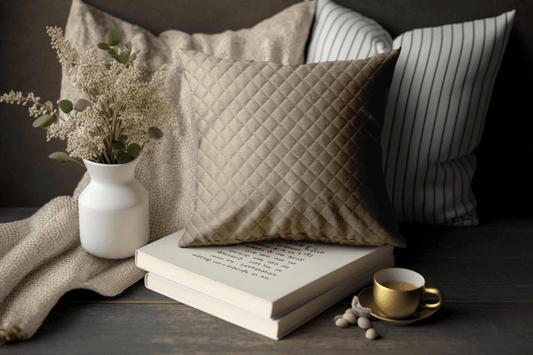 Enera Orient Beige Color 18x18 Inch Cushion Cover - enera