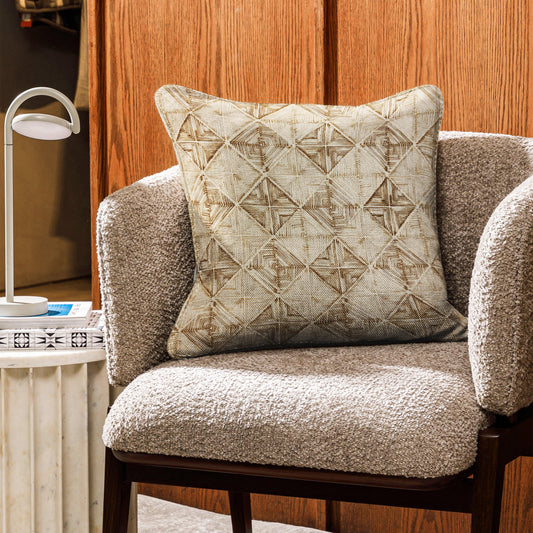 Enera Beige Color 16x16 Inch Cushion Cover - enera