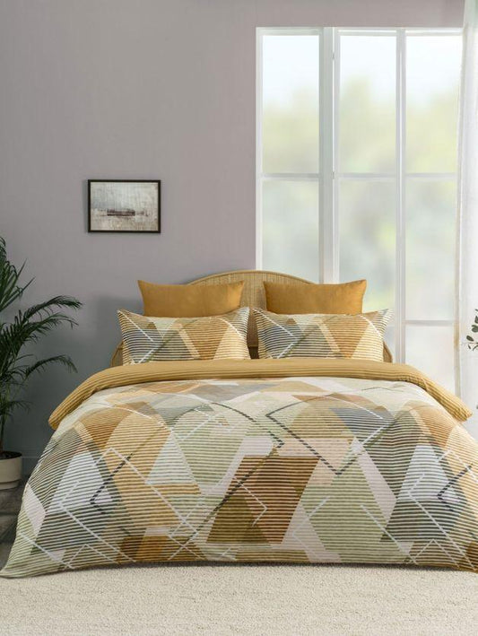 D'Decor Quilted Printed Comforter Set 100% Pure Cotton (Set of 4) - enera