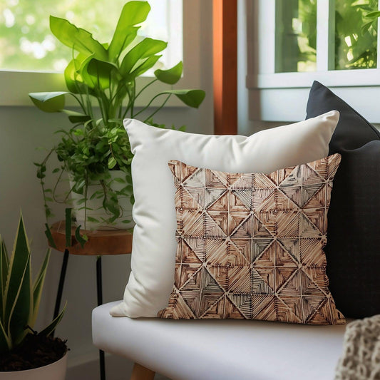 Enera KCF PINA 29219 Print Velvet Light Cream Color 12x12 Inch Cushion Cover - enera