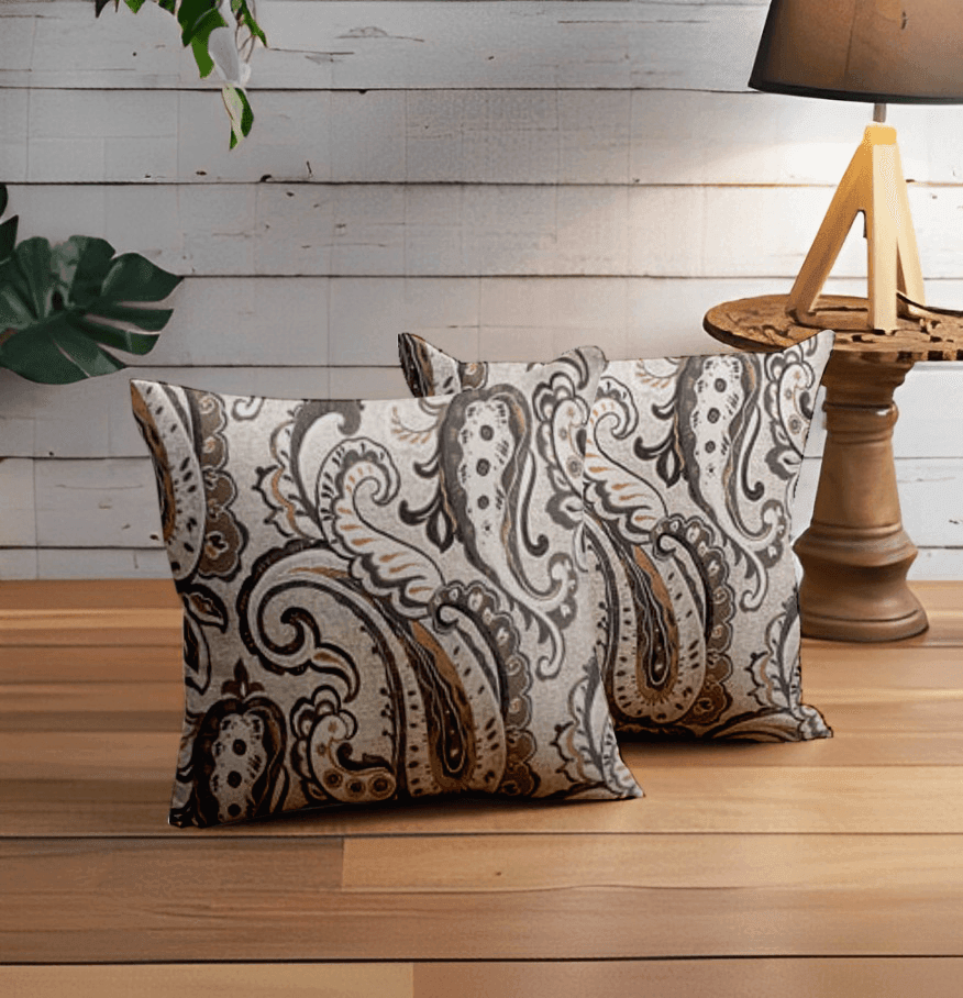 Enera KCF Pers -705 Grey Color 18x18 Inch Cushion Cover