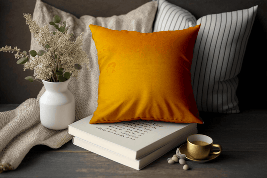 Enera Glam 656 SunLite Yellow Color 18x18 Inch Plain Cushion Cover - enera