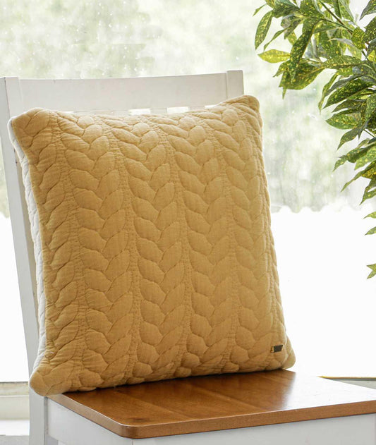 Enera Medium Beige Melange & Natural Color 18x18 Inch Cushion Cover - enera