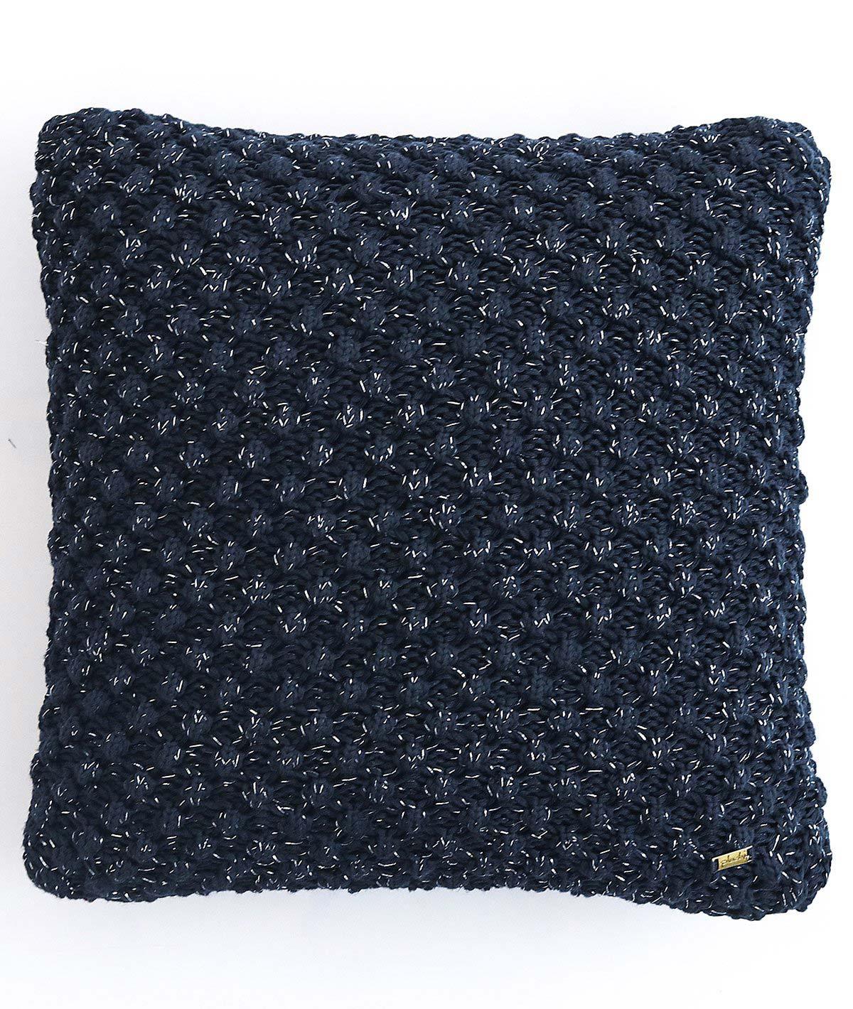 Pluchi Popcorn Navy With Silver Lurex Cushion Cover