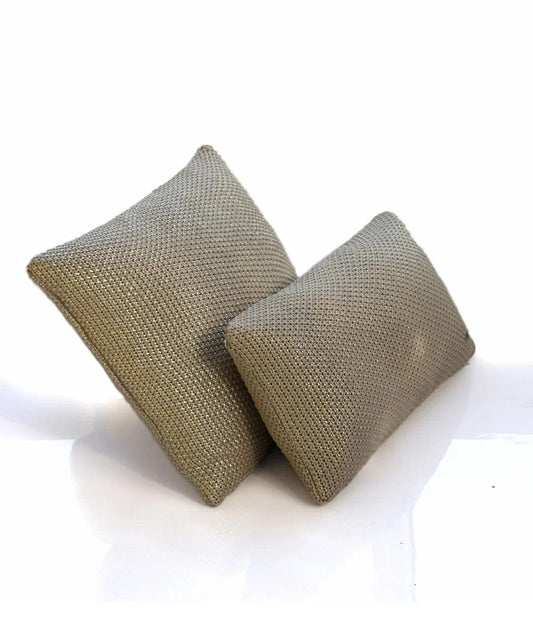 Enera Stone & Dull Gold Color 18x18 Inch Cushion Cover - enera