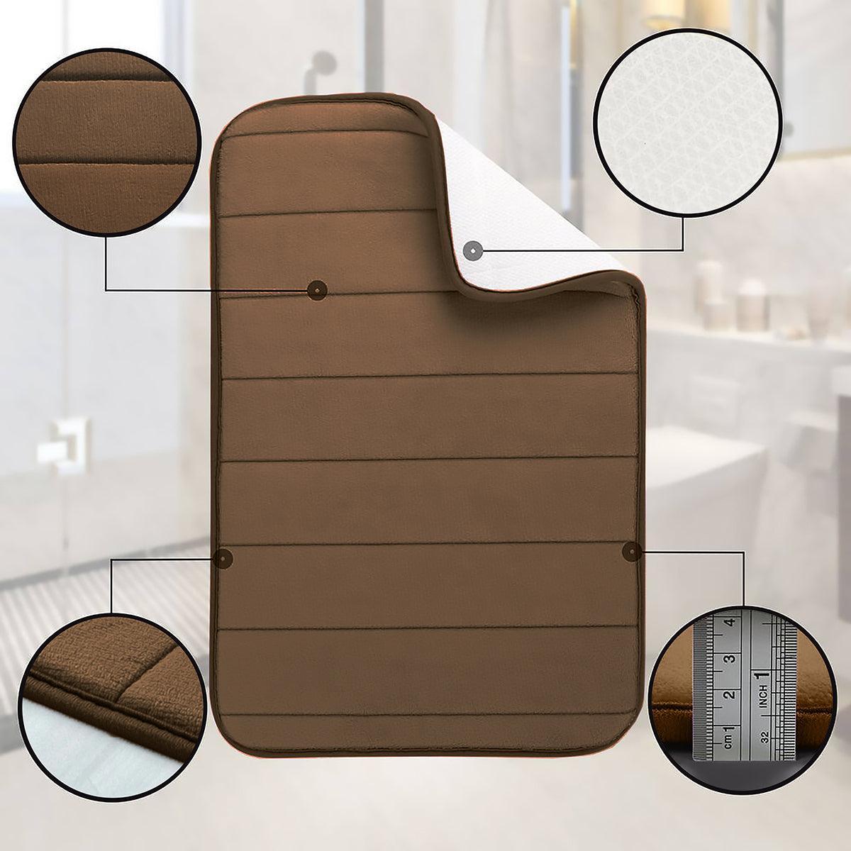 Enera Line Vind Memory Foam Brown Color Bathmat - 50 x 80 cm - enera