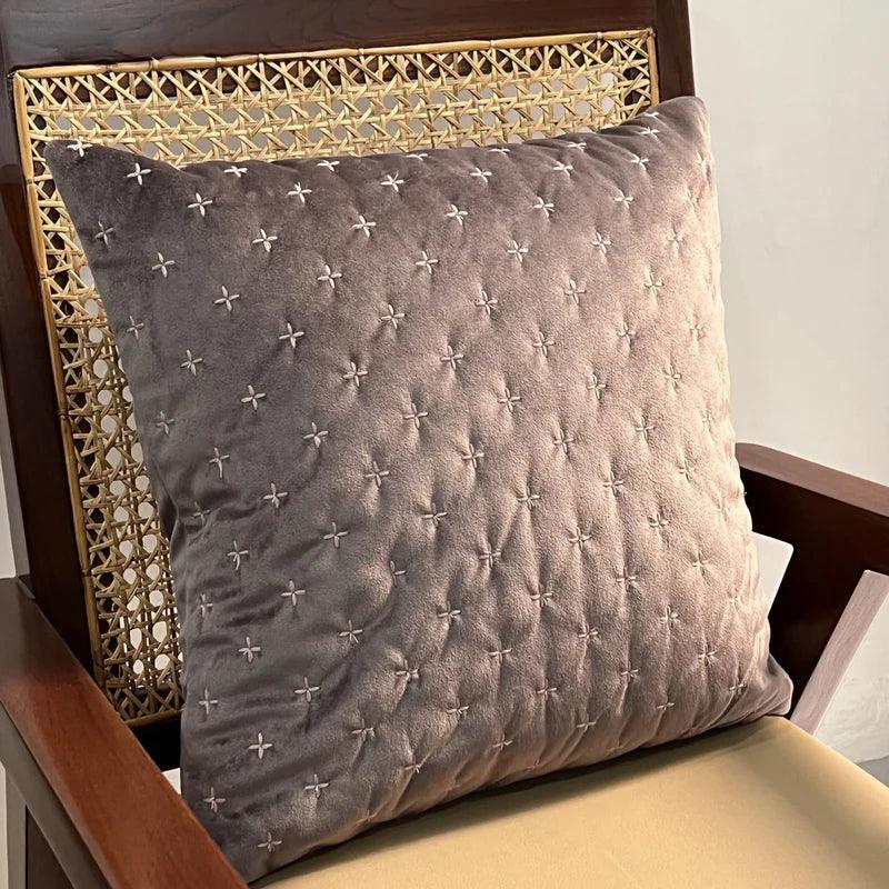 Sadyaska Saprkle Brown Color Velvet Cushion Cover