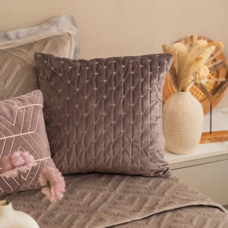 Sadyaska Saprkle Brown Color Velvet Cushion Cover