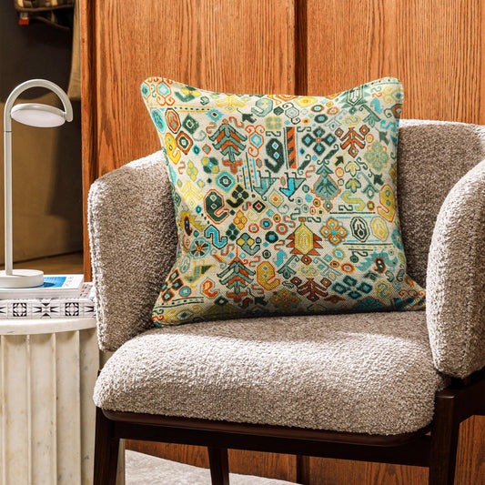 Enera SRM Kili 404 Multi Color 16x16 Inch Cushion Cover - enera