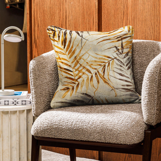 Enera SRM Rivi Sn 406 Beige Color 16x16 Inch Cushion Cover - enera