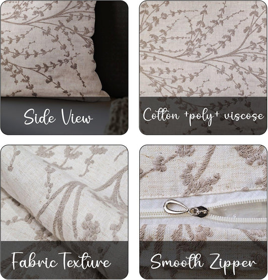 Enera SRM SAMA B202 Cream Color 16x16 Inch Cushion Cover - enera