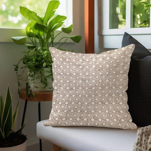 Enera SRM SAMA F603 Embroidery Cream Color 16x16 Inch Cushion Cover - enera