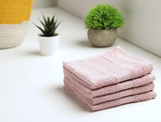 Spaces Face Towel 4 Pcs Set 100% Cotton, Soft & Ultra Absorbent - enera