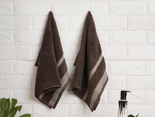 Spaces Hand Towel 2 Pcs Set 100% Cotton, Soft & Ultra Absorbent - enera