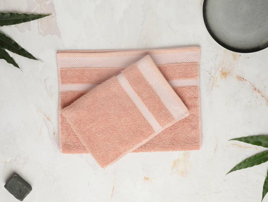 Spaces Hand Towel 2 Pcs Set 100% Cotton, Soft & Ultra Absorbent - enera