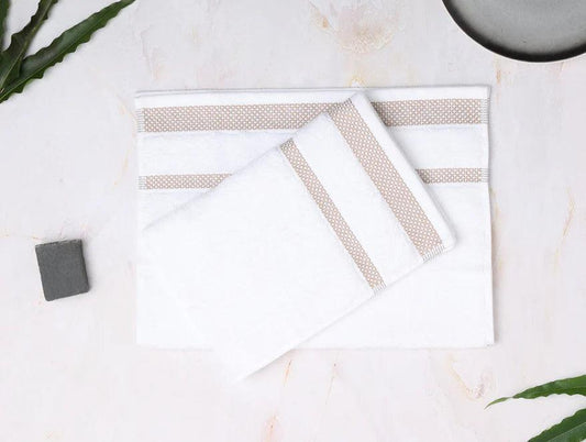 Spaces Hand Towel 2 Pcs Set 100% Cotton, Soft & Ultra Absorbent - enera