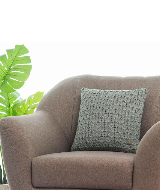 Enera Medium Grey Color 16x16 Inch Cushion Cover - enera