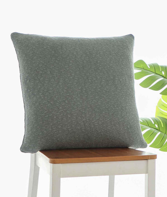 Enera Elegant Medium Grey Color 22x22 Inch Cushion Cover - enera
