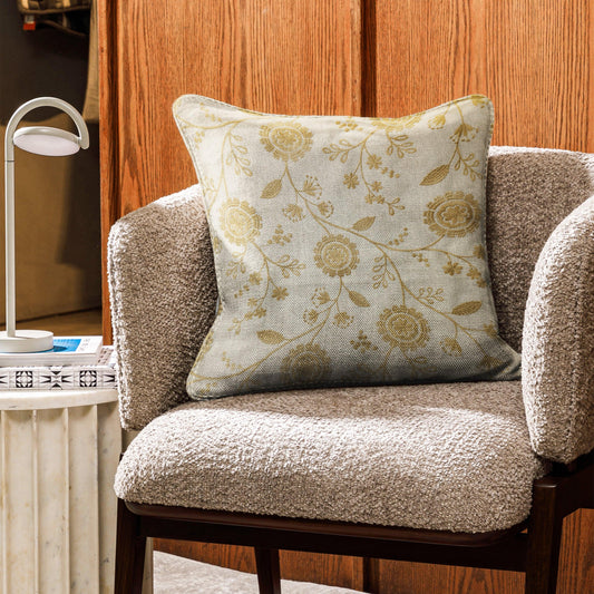 Enera GM Liv-3 Em809 Ivory Color 16x16 Inch Cushion Cover - enera