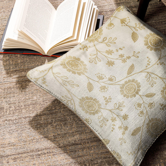 Enera GM Liv-3 Em809 Ivory Color 16x16 Inch Cushion Cover - enera