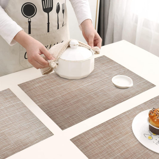 Freelance Basketweave Dining & Side Table Mat – 30cm x 45 cm, Pack of 6 - enera