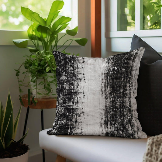 Enera HEMP BAFF SR 12 Print Black & Grey Color 16x16 Inch Cushion Cover - enera