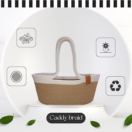 Enera Caddy Braid Basket Beige Color 25(L) x 15(W) x 13(H) - enera