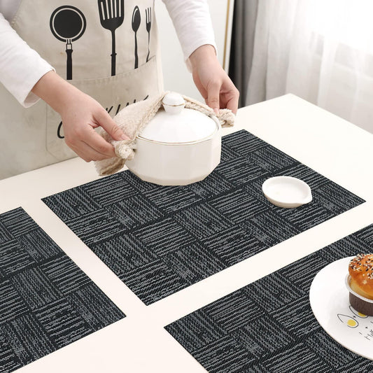 Freelance Basketweave Dining & Side Table Mat – 30cm x 45 cm, Pack of 6 - enera