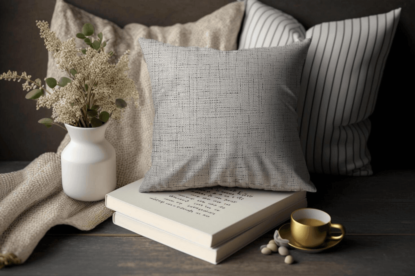 Enera SRM DELI SN 121 Grey Color 18x18 Inch Cushion Cover - enera