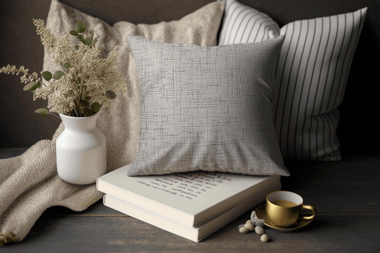 Enera SRM DELI SN 121 Grey Color 18x18 Inch Cushion Cover - enera