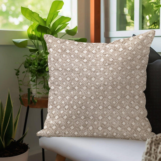 Enera SRM SAMA F603 Embroidery Cream Color 18x18 Inch Cushion Cover - enera