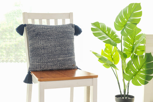 Enera Navy & Natural Color 16x16 Inch Cushion Cover - enera