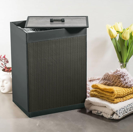 Enera Leather Laundry Basket | Modern Organizer for Home & Office - enera